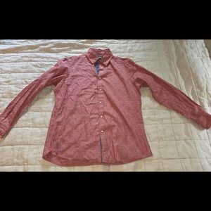 Cremeux coral button‎ down shirt #pinkshirt The Cremieux Premium Denim Snap